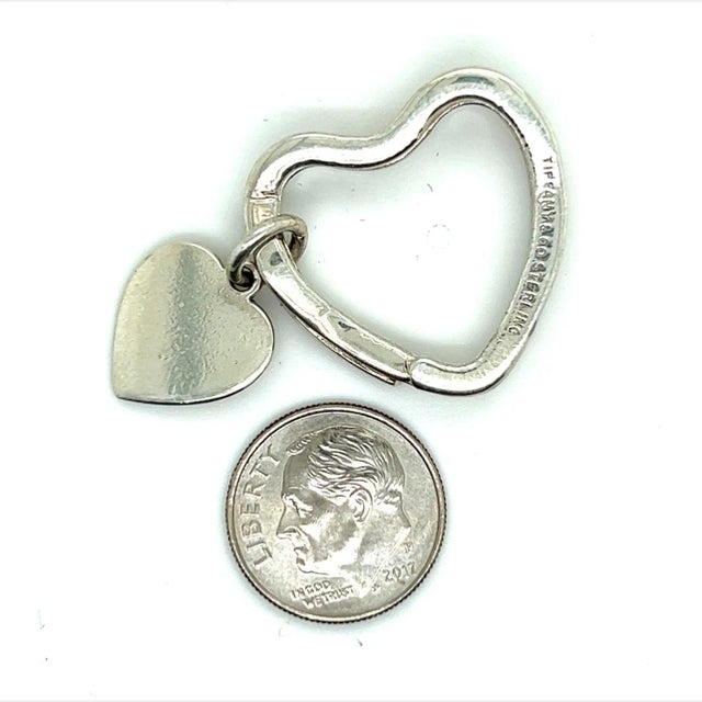 1990s Tiffany & Co Estate Heart Keychain Sterling Silver For Sale - Image 9 of 10