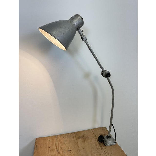 Large Industrial Grey Workshop Table Lamp, 1960s For Sale - Image 16 of 18