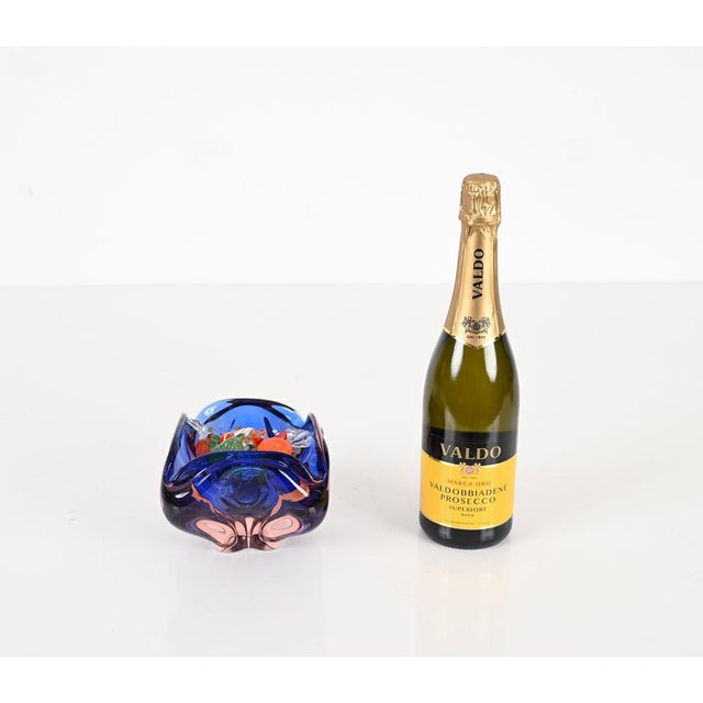 Pink and Blue Sommerso Murano Glass Bowl form Fratelli Toso, Italy, 1960s For Sale - Image 12 of 18