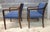 Wood Set of Three Late 20th Century Gunlocke Oak and Upholstered Armchairs For Sale - Image 7 of 9