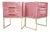 Pink Murano Glass and Brass Bedside Tables from Justfurnituress SRL, Set of 2 For Sale