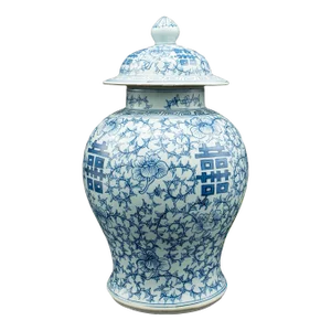 1930s Art Deco Vintage Decorative Baluster Urn, Chinese, Ceramic, Lidded Vase