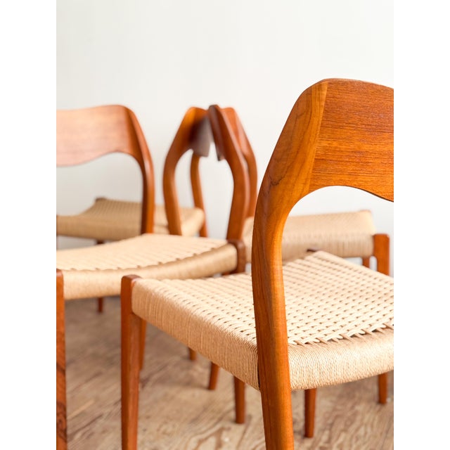 Mid-Century Model 71 Dining Chairs by Niels O. Møller for J.L. Mollers, 1951, Set of 8 For Sale - Image 10 of 16