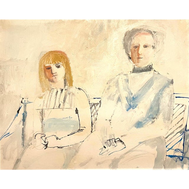 French Modernist Post Impressionist Provence Mod Women Jean Sardi Oil Painting For Sale - Image 4 of 10