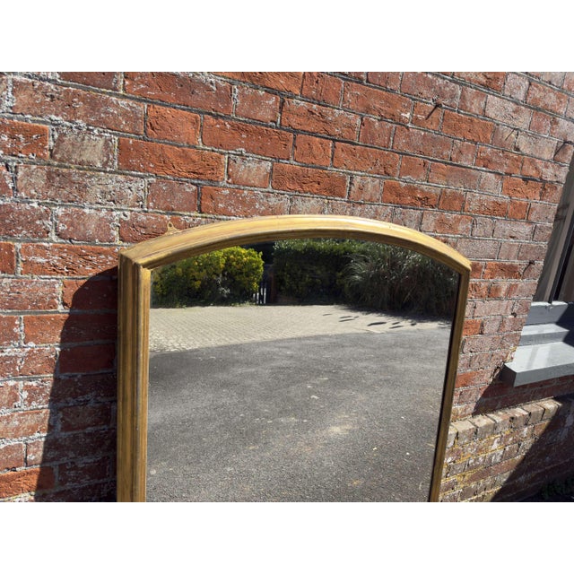 Large Antique English Shaped Top Gilt Overmantle Mirror, 19th Century For Sale - Image 3 of 7
