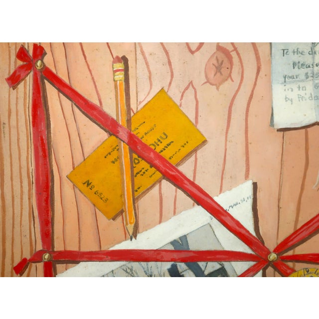 Caroline Klopstock Trompe l'Oeil Oil Painting, 1976 For Sale - Image 4 of 12