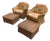 20th Century Kreiss Pair of Wicker Chairs and Ottomans For Sale