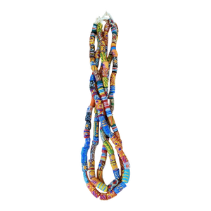Set of 3 Vintage MilleFiori Ghana African Trade Bead Long Necklaces 15" H