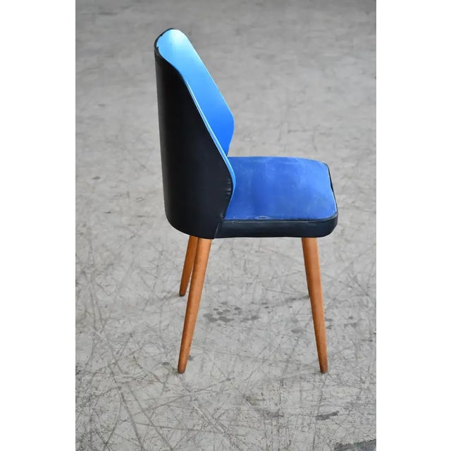 Mid-Century Modern Vintage Danish Modern Blue Accent Chair For Sale - Image 3 of 8