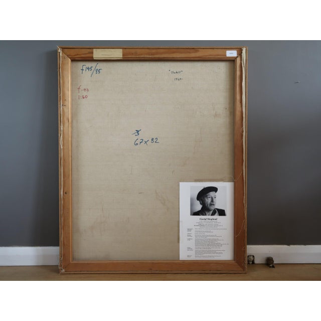 1960 Mid-Century Modern 'Astrid' Swedish Semi-Abstract Figurative Nude Oil Painting, Framed For Sale - Image 11 of 11