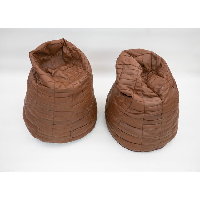 1970s Patchwork Leather Bean Bags from De Sede, 1970s, Set of 2 For Sale - Image 5 of 6