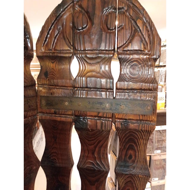 Witco Midcentury Modern Wood Brutalist Room Divider For Sale - Image 4 of 11