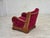 Danish Relax Armchair in Red Furniture Velour and Oak Wood, 1950s For Sale - Image 15 of 18