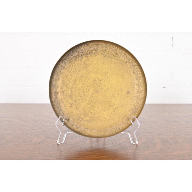 Tiffany Studios New York Bronze Doré Plate With Greek Key Motif For Sale - Image 12 of 12