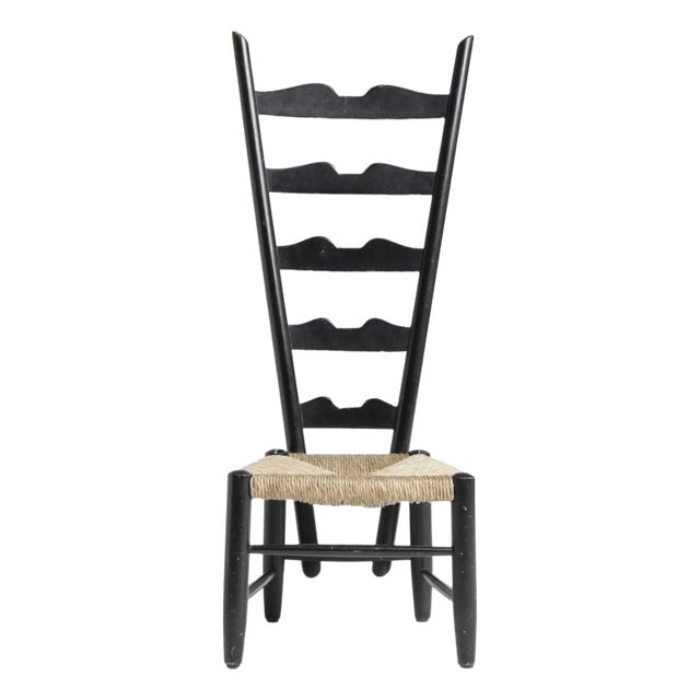 Chair in Wood and Wicker attributed to Gio Ponti for Casa and Giardino, 1939 For Sale