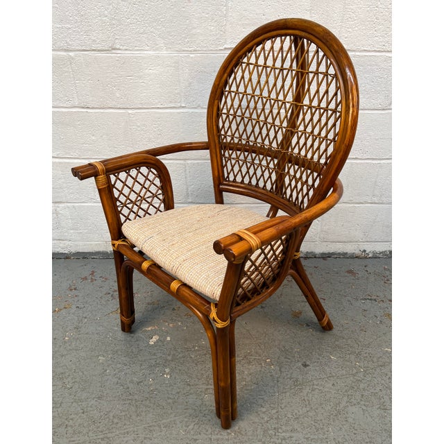 Vintage Boho Wicker Rattan and Bamboo Dining Set For Sale - Image 14 of 14