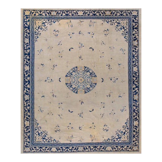 Antique Chinese Peking Rug 9'2"x11'3" For Sale