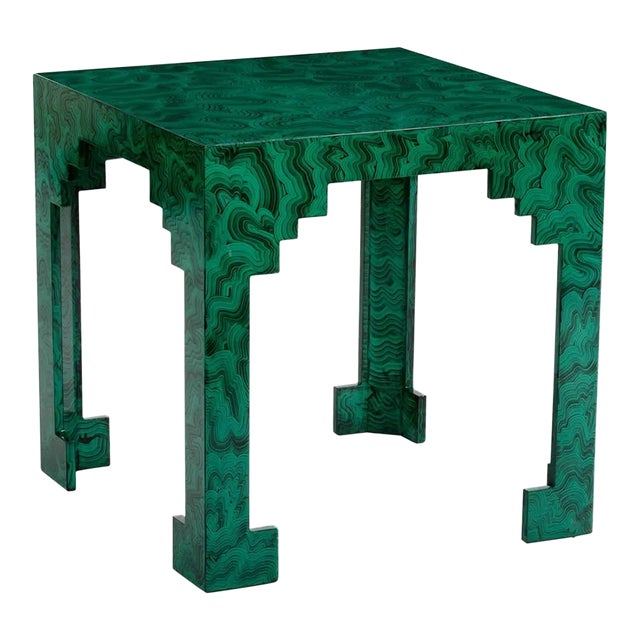 Malachite Cut Corner Table For Sale