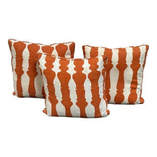 Christopher Farr Custom Fabric Decor Pillows, Set of Three For Sale