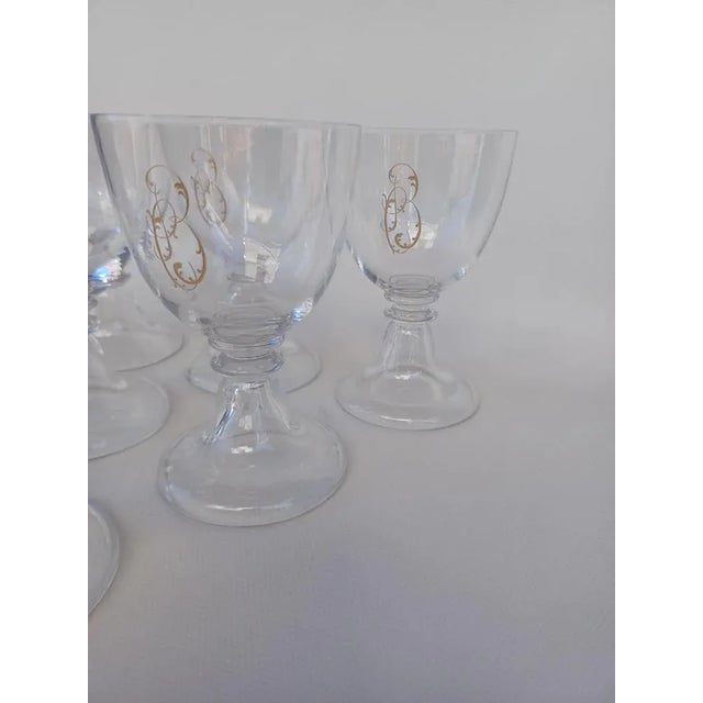 Large 19th Century Crystal Glasses from Val Saint Lambert, Set of 6 For Sale - Image 4 of 7