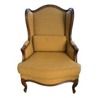 1980s Old English-Style Wing Backed Arm Chair For Sale