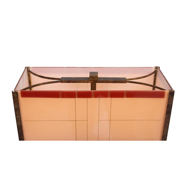 Beige Art Deco Cut Glass Table Lamps, 1990, Set of 2 For Sale - Image 8 of 12