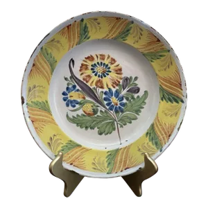 Circa 1600 Multi Colored Delft Tin Glazed 11" Majolica Charger
