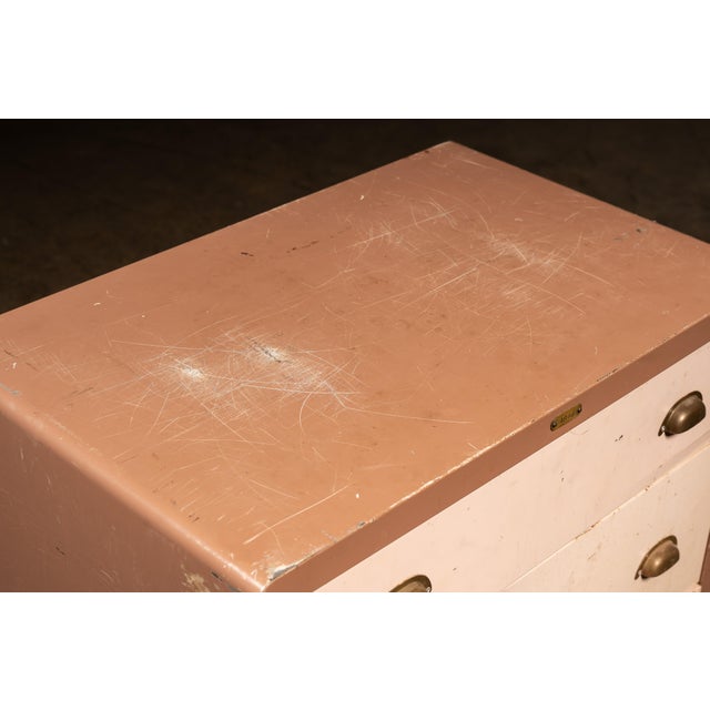 Metal Vintage Metal Lowboy Dresser in Two-Tone Brown Enamel by Simmons For Sale - Image 7 of 14