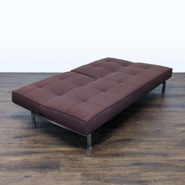 Modern Innovation Splitback Modern Brown Sofa Bed With Metal Legs For Sale - Image 3 of 6