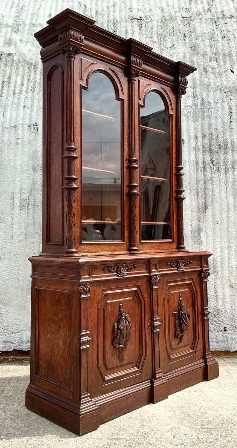 Vintage Boho Black Forest Monumental Carved Cabinet — additional photo 7