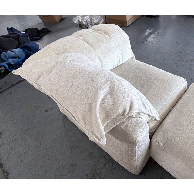 Textile Montauk "Jill" Modular Sofa in Cream Off-White Velvet For Sale - Image 7 of 17
