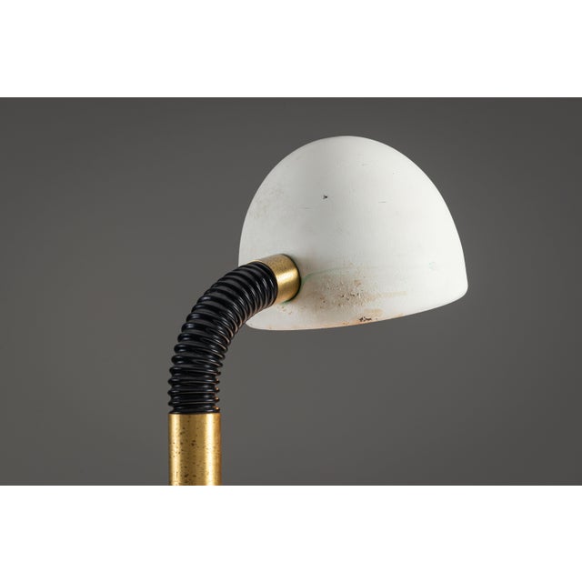 Metal Vintage Desk Lamp in White Metal with Brass Accents by Egon Hillebrand for Hillebrand Lighting, 1970s For Sale - Image 7 of 11