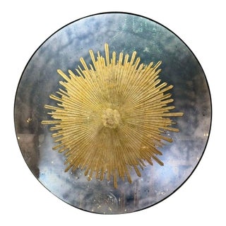 Jansen Design Eglomise’ Sunburst Mirror For Sale