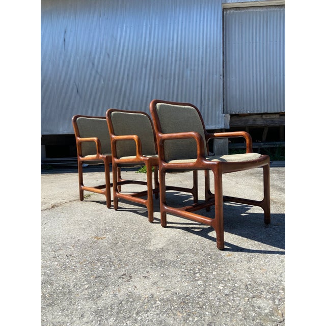 Brown Mid-Century Modern Pretzel Armchairs - Set of 3 For Sale - Image 8 of 13