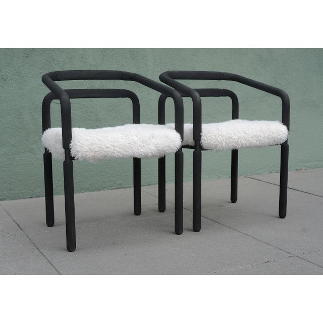Postmodern Vintage 80s Postmodern Brian Kane Rubber Chairs for Metropolitan - A Pair For Sale - Image 3 of 18