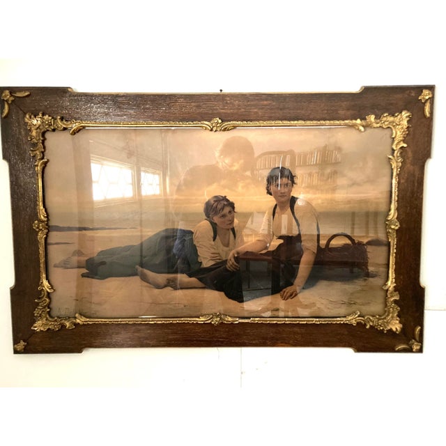 Francois A. DeLobbe 1885 Print “Two Women on the Shore” 42 X 27 For Sale In New York - Image 6 of 6