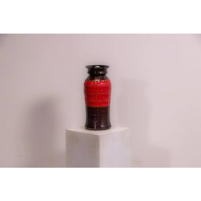 Brown Large West German 76 40 Fat Lava Vase by Bay Keramik, 1975 For Sale - Image 8 of 8