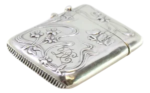 Silver Matchbox with Embossed Floral Motifs