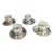 4 Vintage 1980"s Porcelain and Silverplate Demitasse Espresso Cups, and Saucers, Brazil, Fb Rogers Silver For Sale