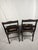 Mid 20th Century Pair of Vintage Tell City Style Dark Wood Chairs With Black Floral Needlepoint Seats For Sale - Image 5 of 14