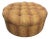 Massive Round Upholstered Tufted Leopard Ottoman For Sale