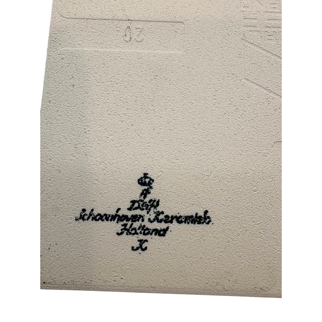 Blue Mid 20th Century Delft Schoonhoven Keramiek Holland Blue and White Floral Tile Trivets - Set of 3 For Sale - Image 8 of 12