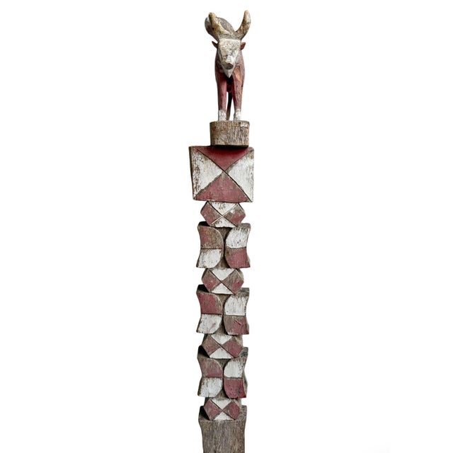 Tribal Antique Old Madagascar Property Post Sculpture For Sale - Image 3 of 9