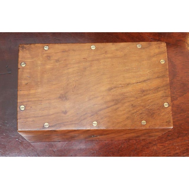 Small Antique Walnut Box with Marbleized Paper Interior, England, 1870s For Sale - Image 4 of 10