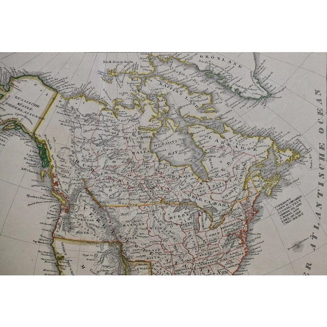 America: A Framed Hand-Colored 19th Century German Map by Adolph Stieler, 1832 For Sale In San Francisco - Image 6 of 9