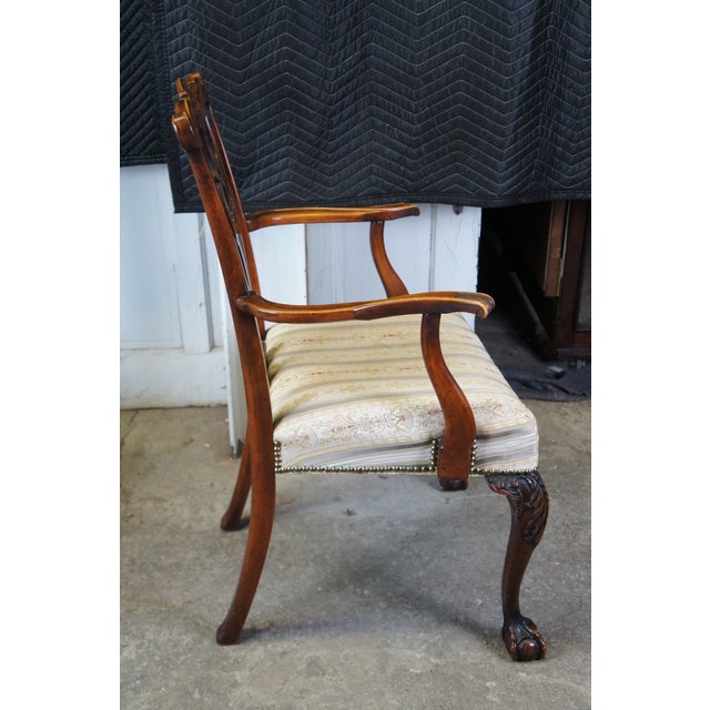Antique Romweber English Chippendale Georgian Carved Mahogany Dining Chairs- Set of 6 For Sale - Image 6 of 12