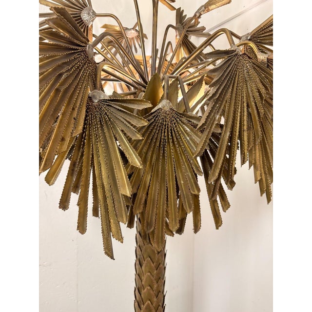1970s Mid-Century Modern Palm Floor Lamp in Brass, 1970s For Sale - Image 5 of 7