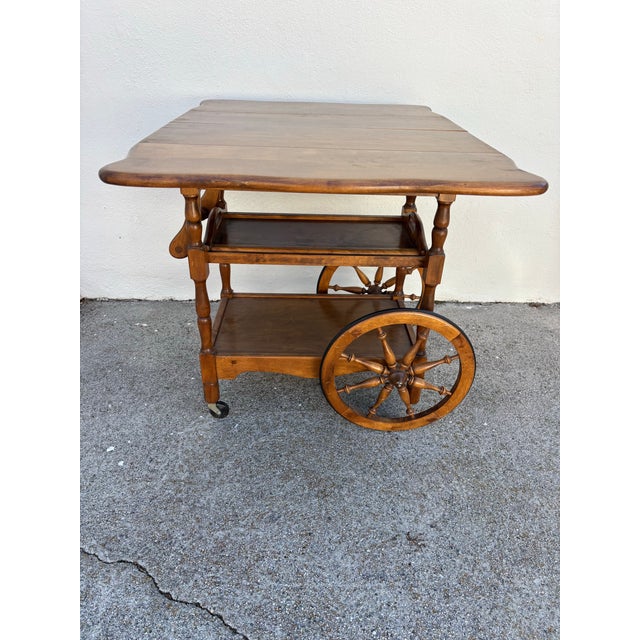 Vintage Drop-Leaf Bar Cart / Tea Cart, Trolley with Wheels and removable tray. Great condition, has some vintage wear but...