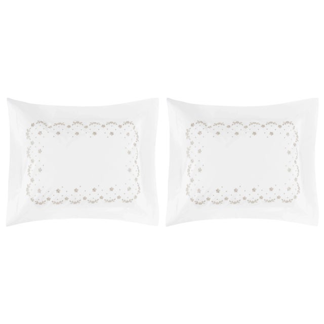 Traditional Meadow King Sham in Platinum - a Pair For Sale - Image 3 of 3