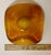 Mid-Century Blenko Wayne Husted Amber Freeform “Amoeba” Art Glass Bowl Sandblasted Makers Mark For Sale - Image 10 of 12